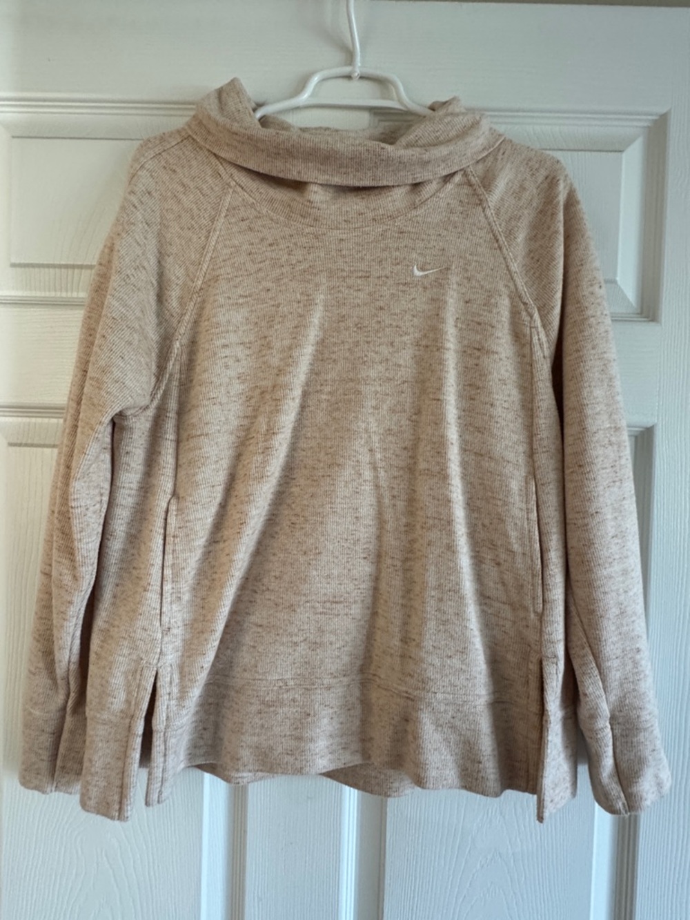 Nike Heathered Cream Funnel Neck Pullover